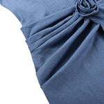 Vestido mini de mezclilla con apliques florales