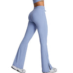 Drawstring Split-Hem Flare Leggings