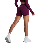 Solid Color Booty-Lifting Yoga Shorts