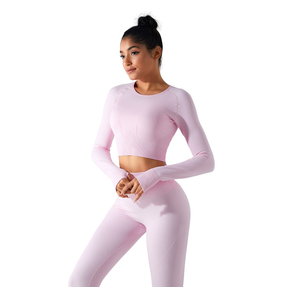 Camisa corta de manga larga con agujeros para los pulgares