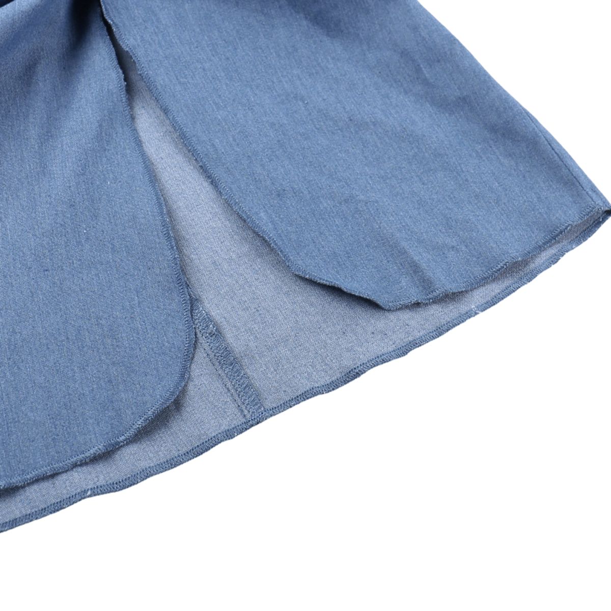 Vestido mini de mezclilla con apliques florales