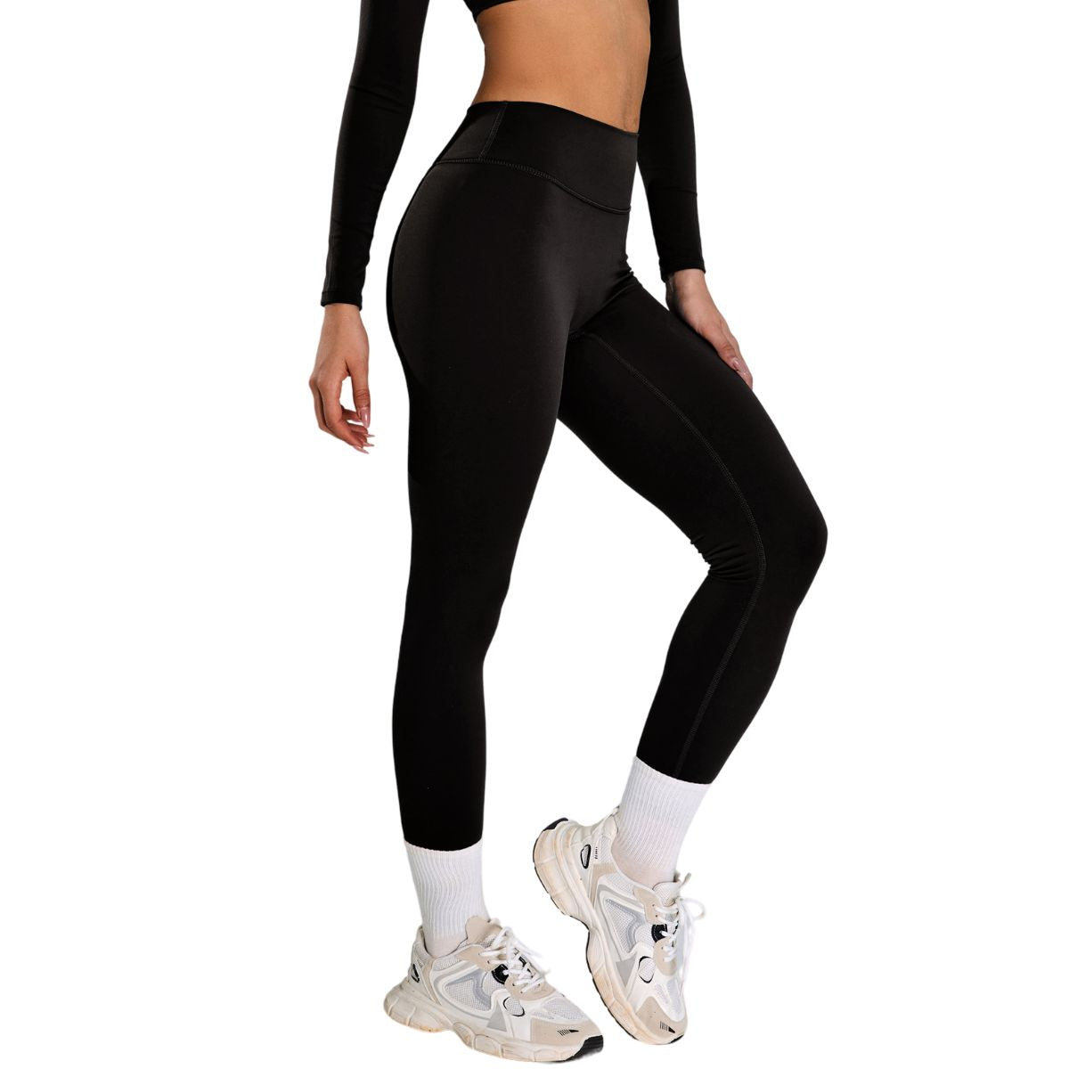 Solid Color Quick-Dry Running Leggings