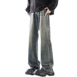 Relaxed Fit Whisker Ripped Denim Jeans