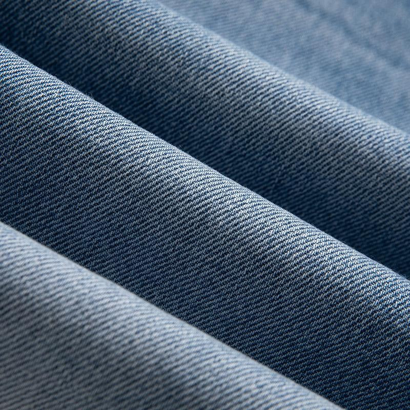 Embroidered Patchwork Cut-Out Denim Skirt