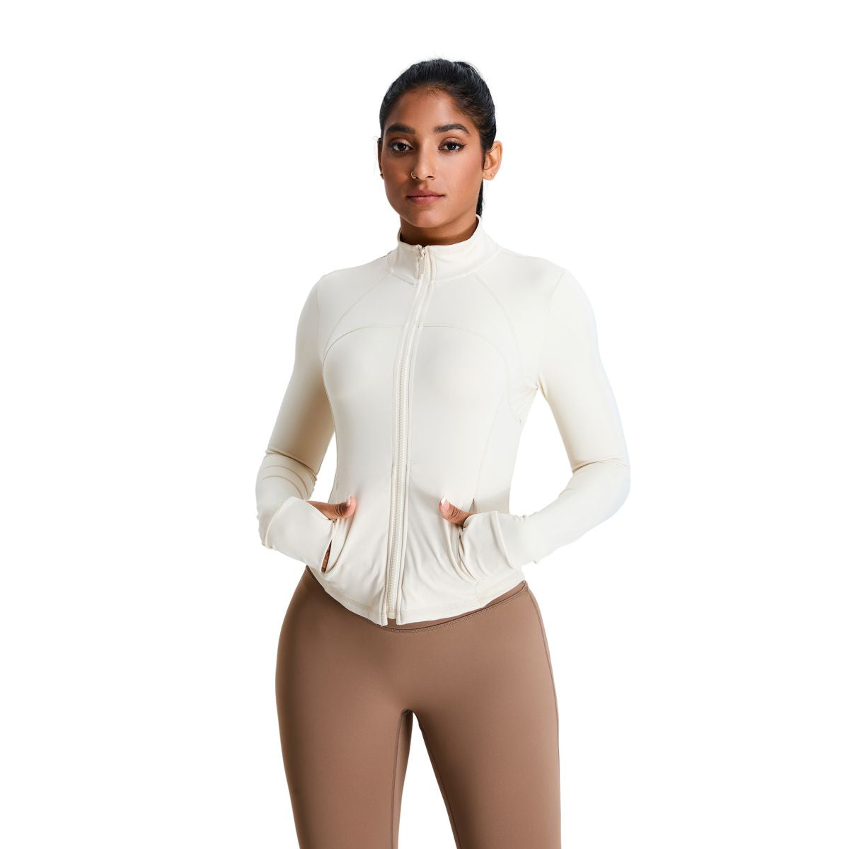 Women's Solid Color Full-Zip Jacket