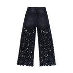 Risen Jeans Floral-Embroidered Cut-Out Wide-Leg Jeans