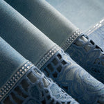 Risen Jeans Wide-Leg Rhinestone & Embroidered Cut-Out Jeans