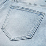 Risen Jeans Embroidered Cut-Out Pearl Rhinestone Ankle Jeans