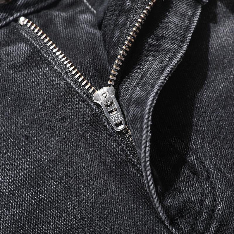 Risen Jeans Pearl-Embellished Embroidery Cut-Out Whisker Jeans