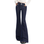 Women's Low-Waisted Flared Knit Jeans