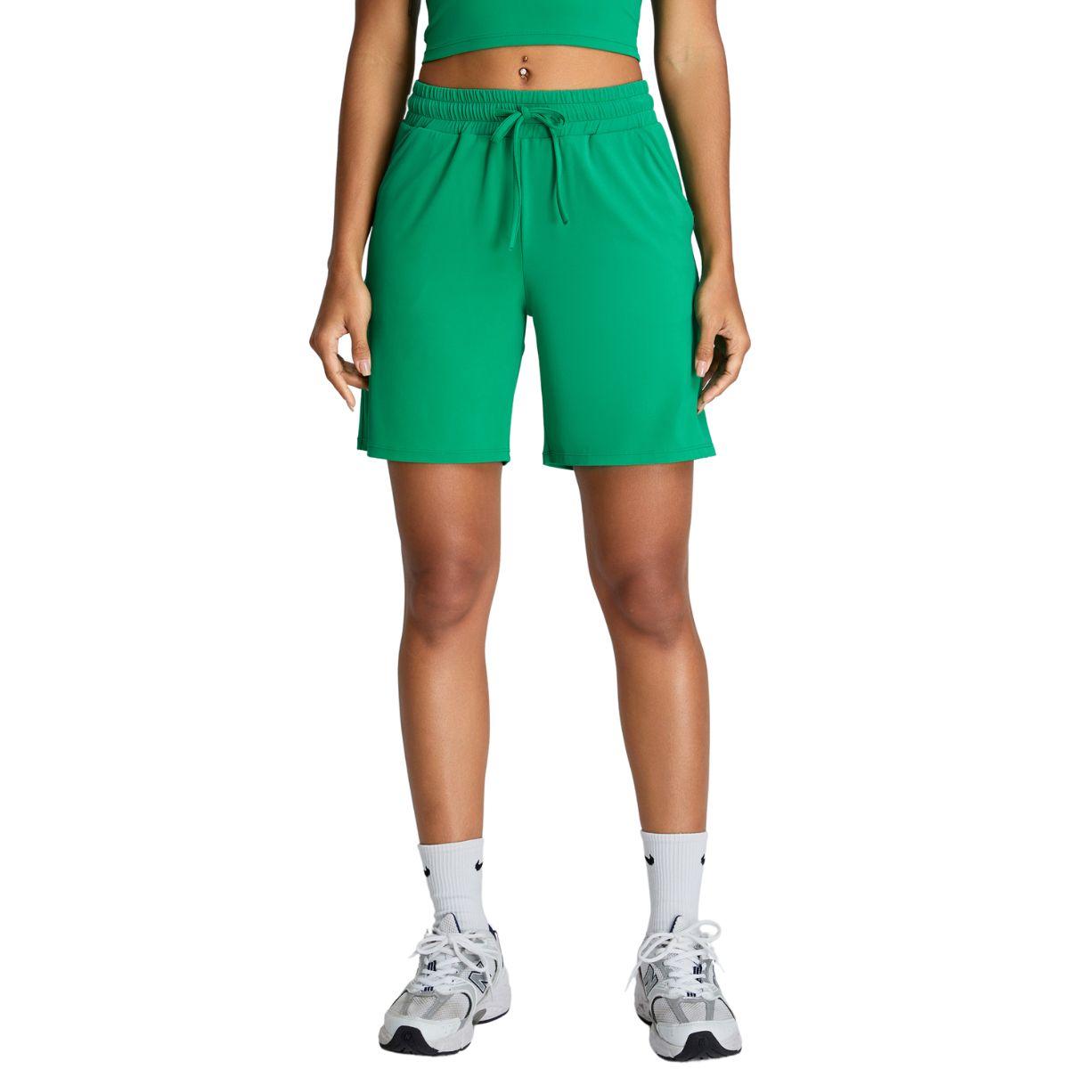 Relaxed Fit Drawstring Yoga Shorts