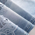 Risen Jeans Lightweight Embroidered Cut-Out Bootcut Jeans