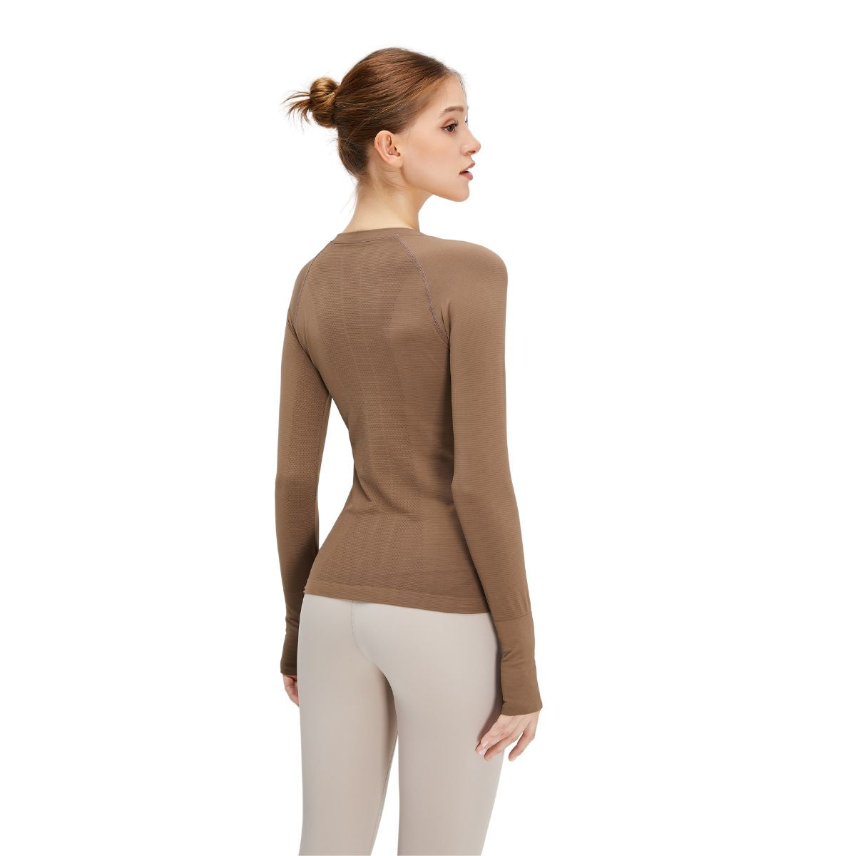 Thumb Holes Seamless Long-Sleeve Shirt
