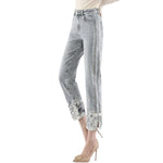 Risen Jeans Relaxed-Fit Patchwork Embroidered Cropped Jeans