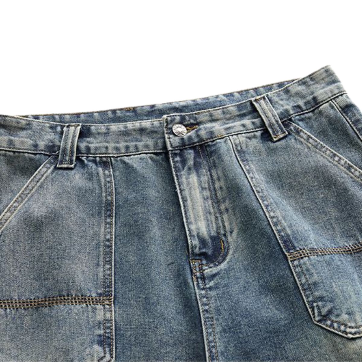 Vaqueros oversize con pliegues laterales