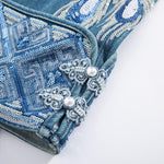 Risen Jeans Phoenix-Embroidered Sequin Tapered Ankle Jeans