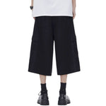 Pantalones cargo anchos y tobilleros de color liso