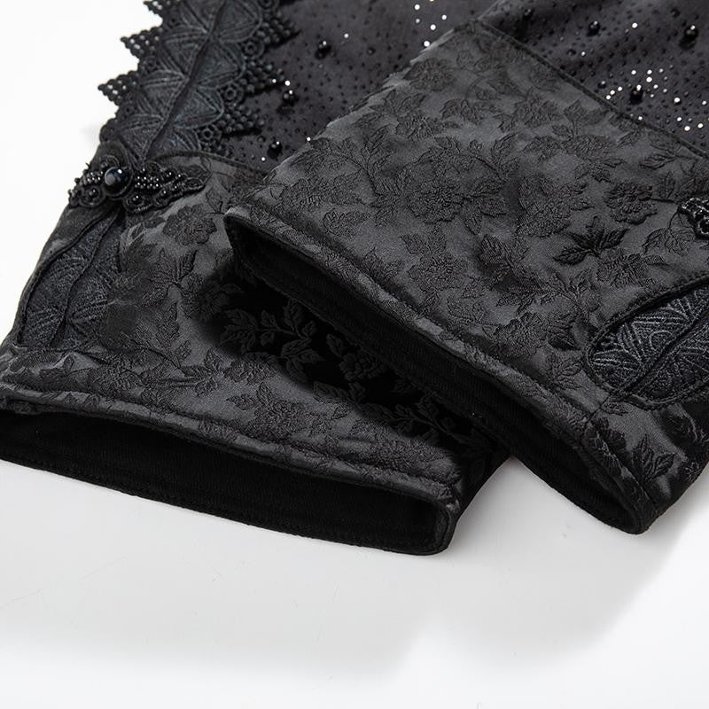 Risen Jeans Rhinestones & Pearls Embroidery Patchwork Ankle Jeans