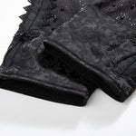 Risen Jeans Rhinestones & Pearls Embroidery Patchwork Ankle Jeans