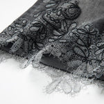 Asymmetric Heavy Embroidered Denim Shorts