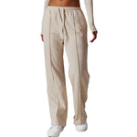 Women's Solid Pleated Cotton Trousers