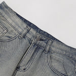 Paint Splatter Distressed Wide Leg Denim