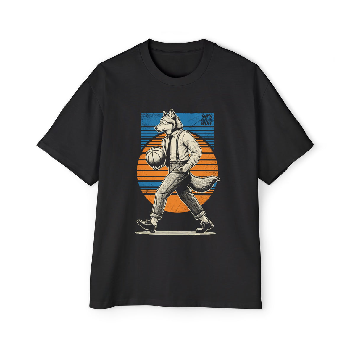 Wolf Man Basketball Graphic Tee-INNBLAC Fashion Apparel