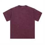 Camiseta lavada de corte holgado y peso pesado de 8.25 oz