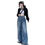Blue Whiskers Baggy Jeans-INNBLAC Fashion Apparel