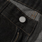 Contrast Stitching Detail Wide Leg Denim Pants