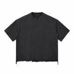Distressed Oversized Raw Hem Tee