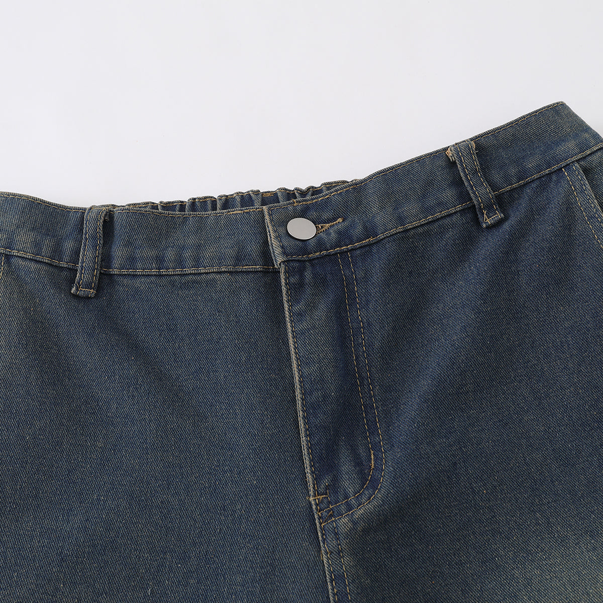 Elastic Waist Star Applique Bermuda Shorts