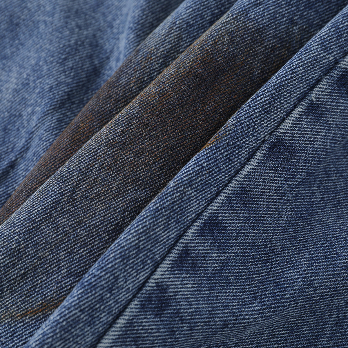 Retro Painted Barrel-Leg Denim Pants