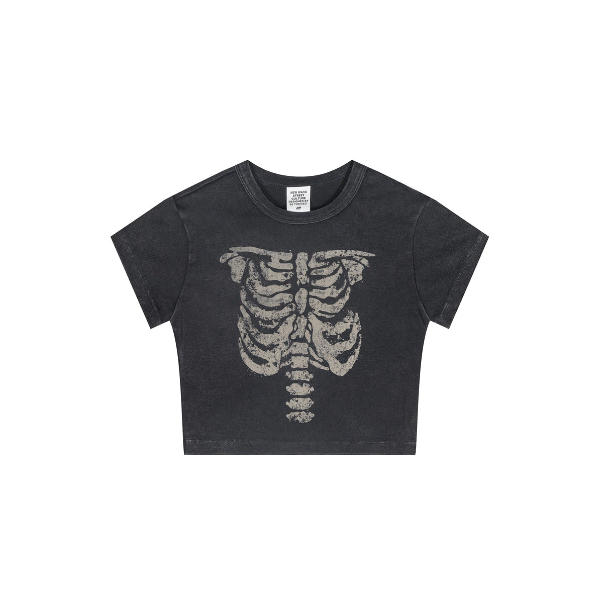 Cap Sleeves Graphic Crop Top-INNBLAC Fashion Apparel
