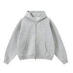 Soft Cotton Fleece Zip Up Hoodie Kangaroo Pockets