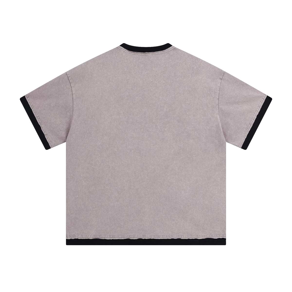 Camiseta batik vintage lavada con ribetes de 7.5 oz