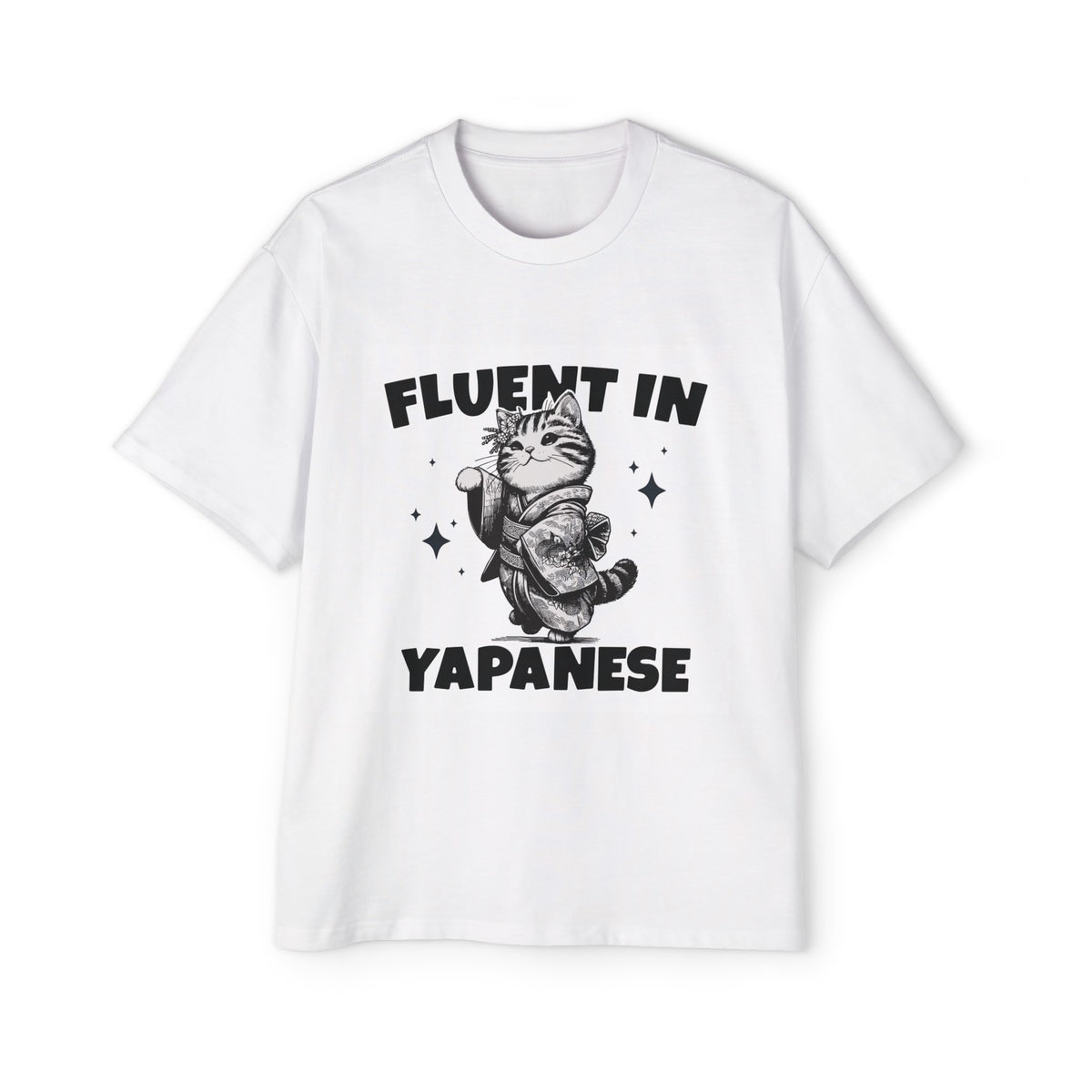 Cat In Kimono Graphic Tee-INNBLAC Fashion Apparel