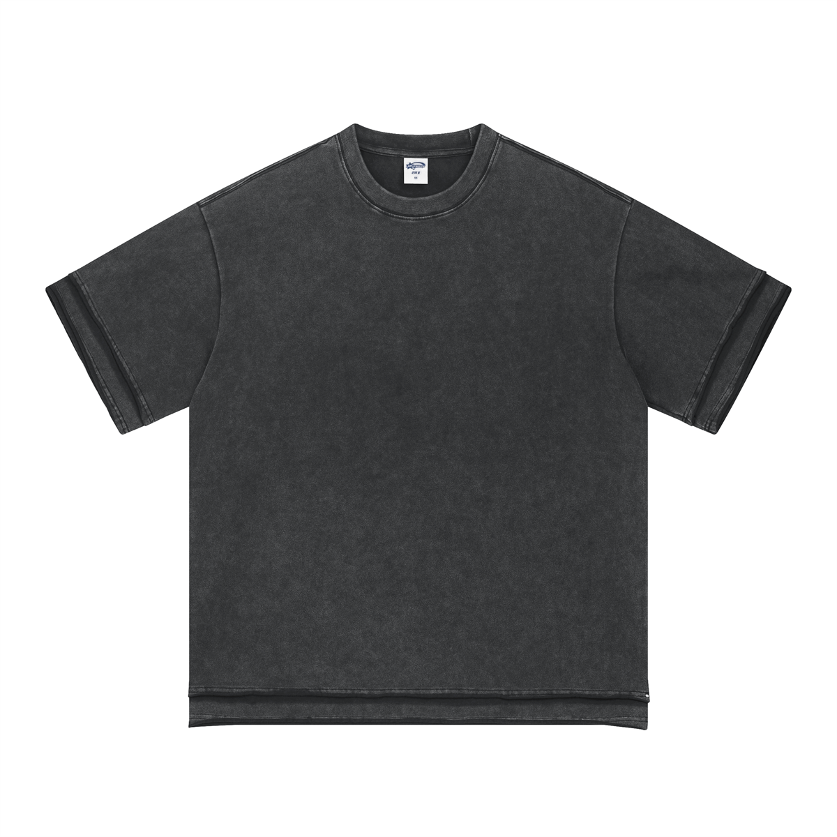 Washed Patchwork Raw Edge Tee 8oz