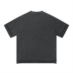 Washed Patchwork Raw Edge Tee 8oz