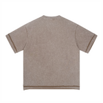 Washed Patchwork Raw Edge Tee 8oz