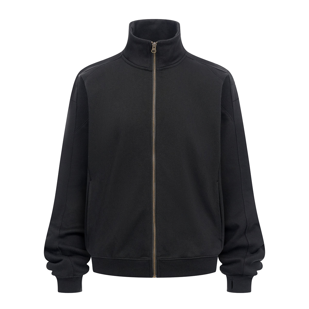 Minimalist Stand Collar Zip Up Sweatshirt