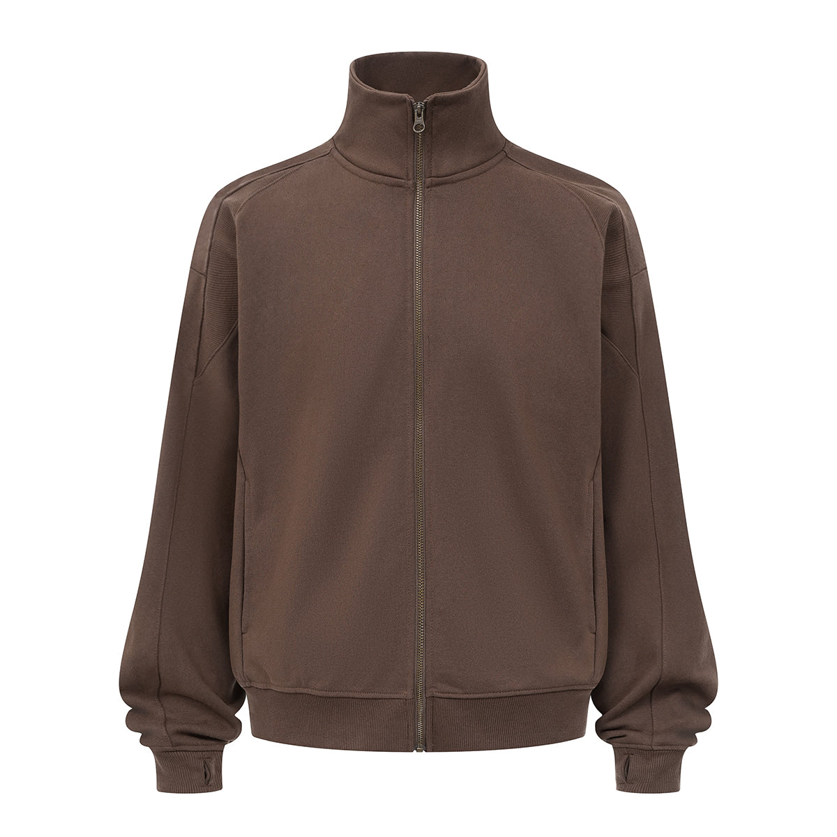 Minimalist Stand Collar Zip Up Sweatshirt