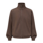 Minimalist Stand Collar Zip Up Sweatshirt