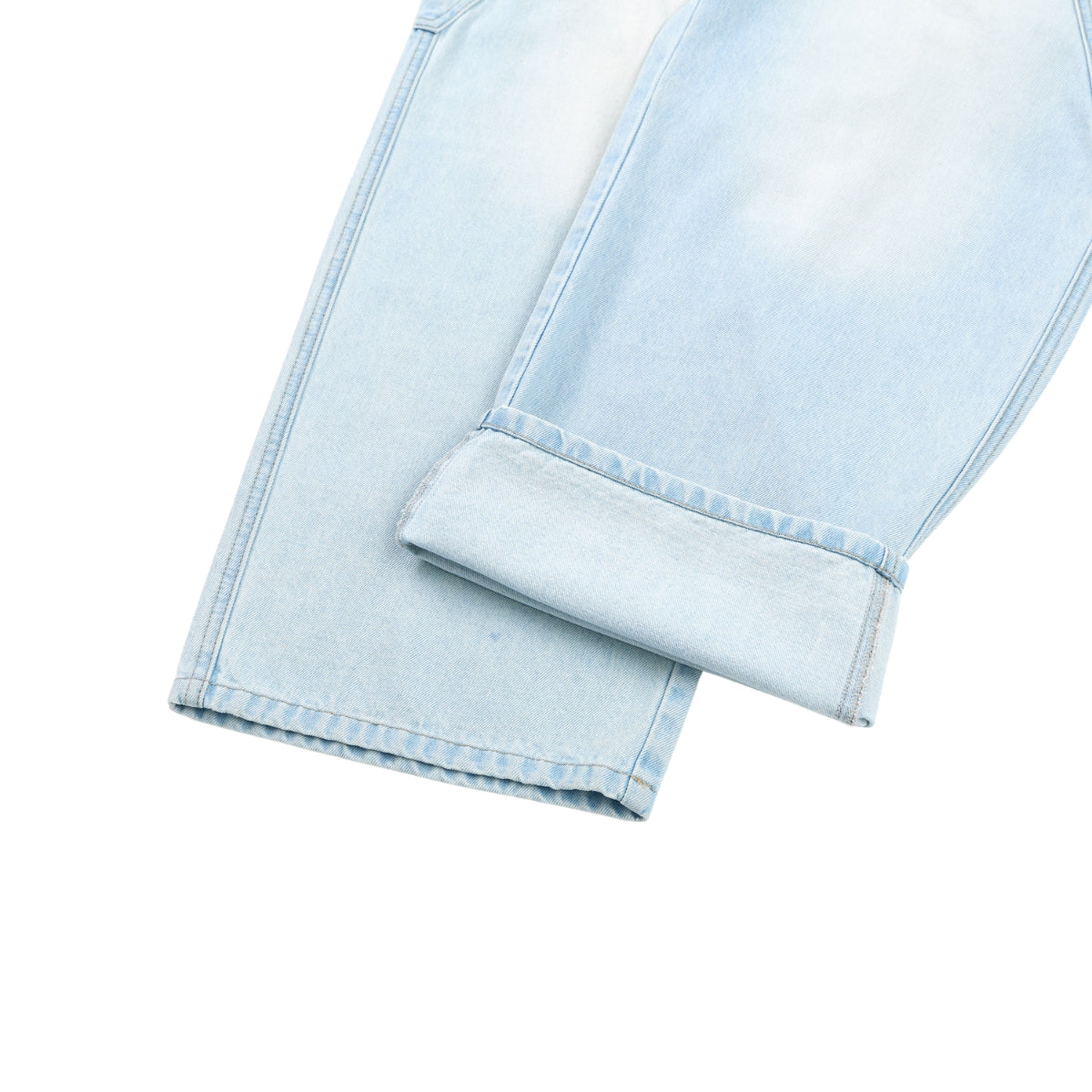 Faded Bleach Geometric-Pocket Baggy Jeans