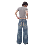 Vintage Washed Faded Flare Jeans
