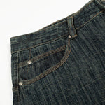 High Waist Wide Leg Dark Wash Denim Jeans
