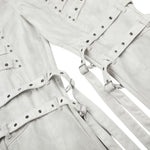 Subculture Strap Design Vibe Dark Micro Flare Denim Jeans