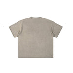 Wax Dyed Distressed Raw Hem Streetwear T Shirt