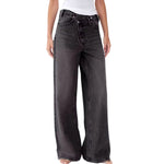 Crossover Asymmetric High-Rise Wide-Leg Jeans