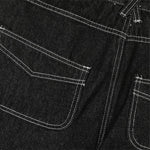 Men's Embroidered Denim Wide Leg Pants Street Vibe Unique Pockets